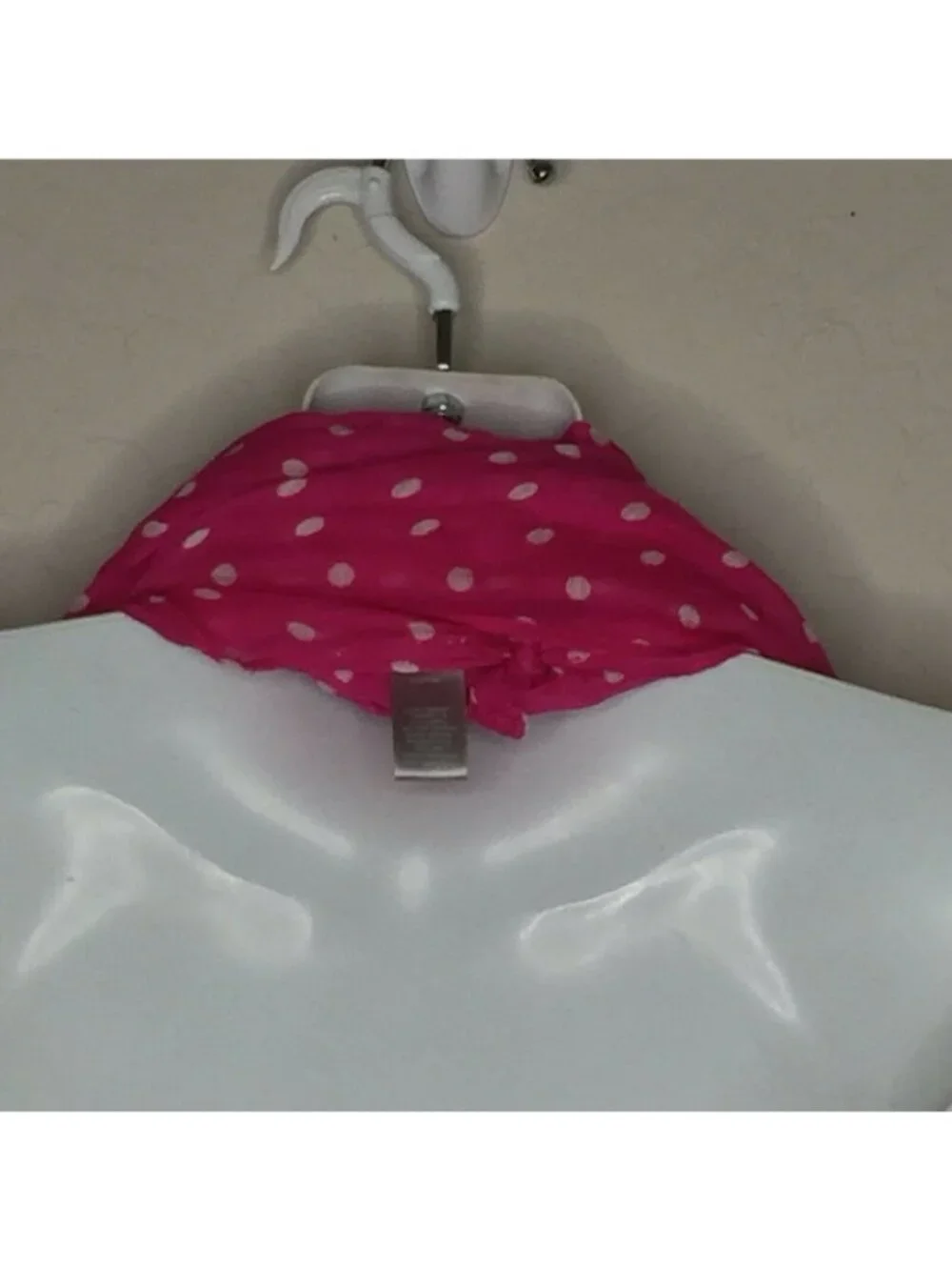 Womens Pink White Polka Dot Scarf Accessories Fashion One Size 38
